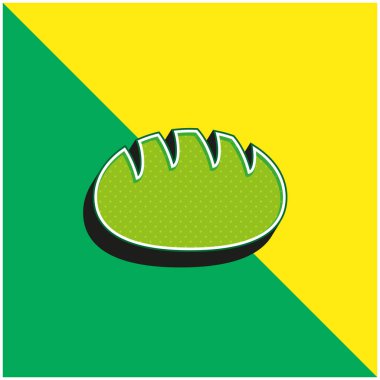 Ekmek Yeşil ve Sarı Modern 3d vektör simgesi logosu