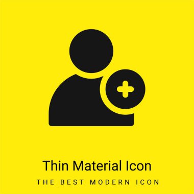 Add Friend minimal bright yellow material icon clipart