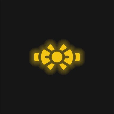 Papyon sarı parlak neon simgesi