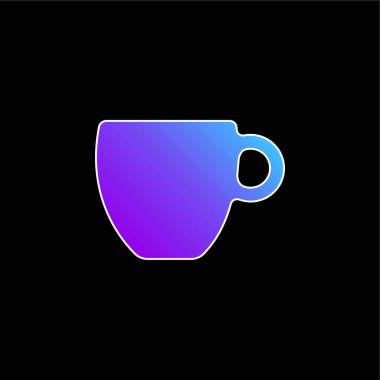 Siyah Kahve Kupası mavi eğimli vektör simgesi