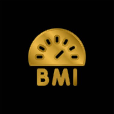 Bmi gold plated metalic icon or logo vector clipart