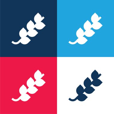 Branch blue and red four color minimal icon set clipart