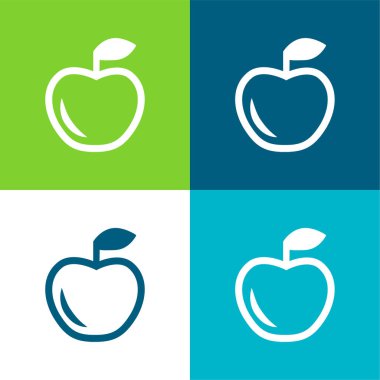 Apple Düz 4 renk en küçük simge kümesi