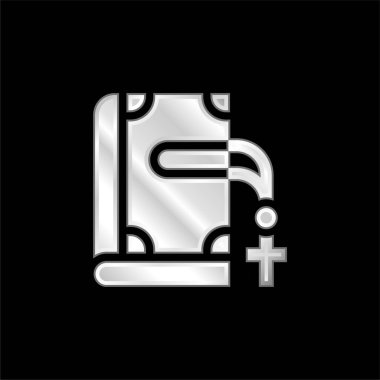 İncil gümüş kaplamalı metalik simge