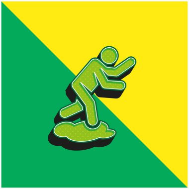 Kaza Yeşil ve Sarı Modern 3D vektör simgesi logosu