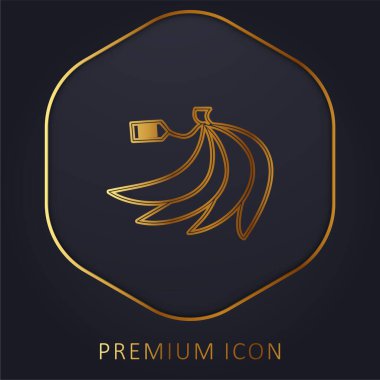Barkodlu muzlar Etikette altın çizgi prim logosu veya simgesi