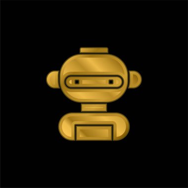 AI altın kaplama metalik simge veya logo vektörü