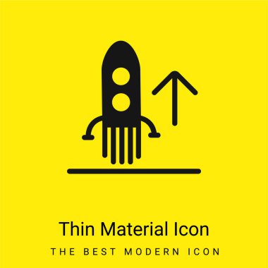 Ascending Rocket Ship minimal bright yellow material icon clipart