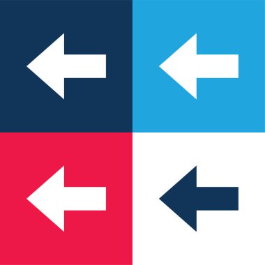 Arka mavi ve kırmızı dört renk minimal simge kümesi