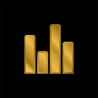 Çubuk Arayüz Simgesi Altın kaplama metalik simge veya logo vektörü