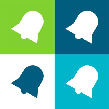 Bell Black Solid Müzik Aygıtı Düz 4 renk minimal simgesi seti