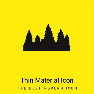 Angkor Wat minimal bright yellow material icon clipart