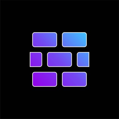 Tuğla duvar mavi eğimli vektör simgesi