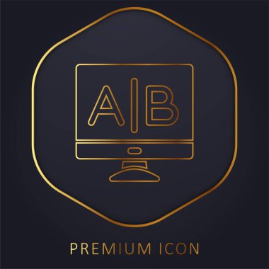 Ab Testing golden line premium logo or icon clipart