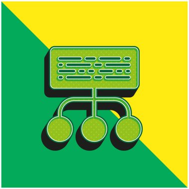 Analizler yeşil ve sarı modern 3d vektör simgesi logosu