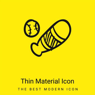 Beyzbol topu ve yarasa minimumda parlak sarı malzeme ikonu