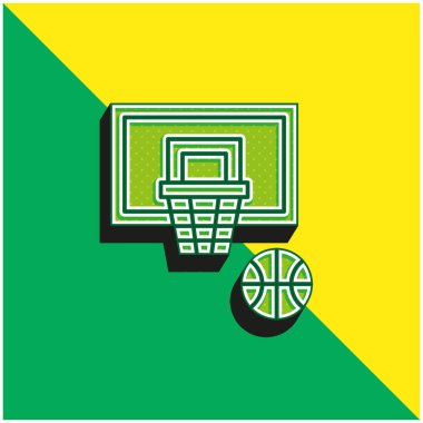 Basketbol Yeşil ve Sarı modern 3D vektör simgesi logosu