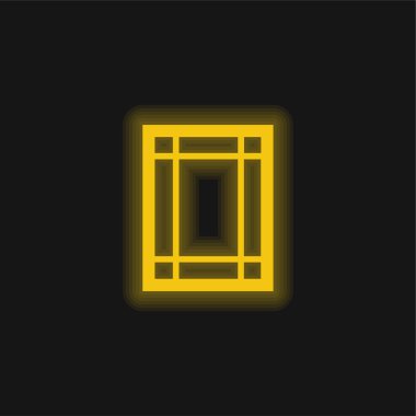 Sınırlar Boyutu Sarı Parlak Neon simgesi