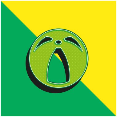 Plaj Topu Yeşil ve Sarı 3D vektör simgesi logosu