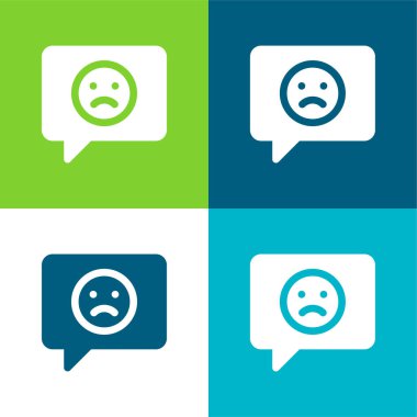 Kötü İnceleme Düz 4 renk minimal simgesi seti