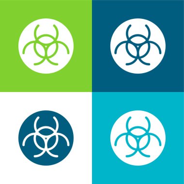 Biological Hazard Flat four color minimal icon set clipart