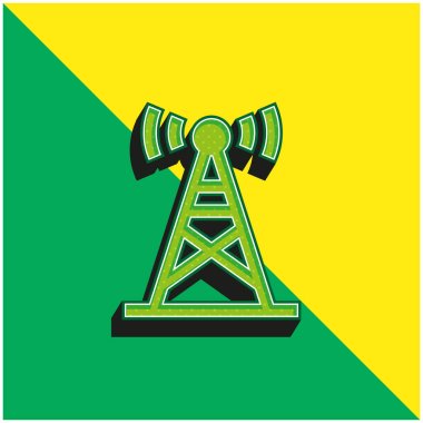 Anten Yeşil ve Sarı 3D modern vektör simgesi logosu