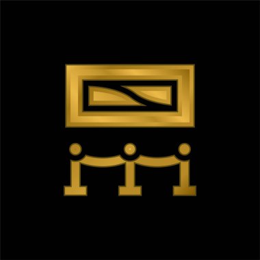Sanat altın kaplamalı metalik simge veya logo vektörü
