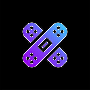 Yara bandı mavi eğimli vektör simgesi