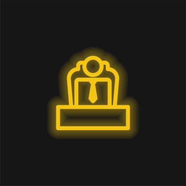 Patron sarı parlak neon simgesi