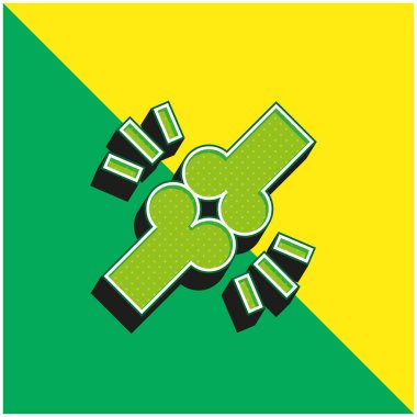 Kemikler Yeşil ve Sarı Modern 3D vektör simgesi logosu