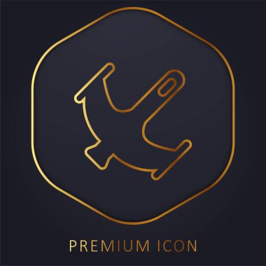 Saldırı uçağı altın çizgi prim logosu veya simgesi