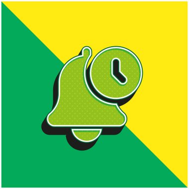 Alarm Green and yellow modern 3d vector icon logo clipart