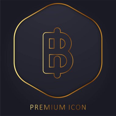 Baht altın çizgisi prim logosu veya simgesi