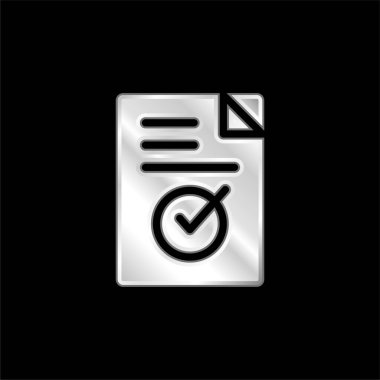 Gümüş kaplama metalik simgeyi onayla