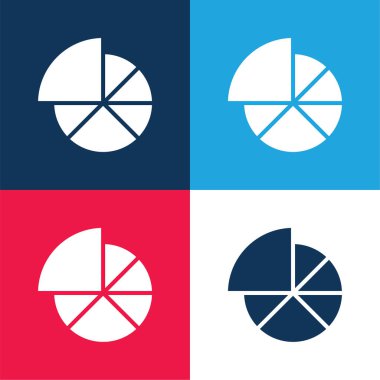 Analitik mavi ve kırmızı dört renk minimal simge kümesi