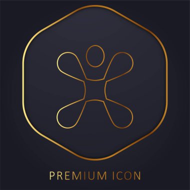 Soyut Şekil Altın Çizgi prim logosu veya simgesi