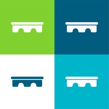 Köprü Düz 4 renk minimal simgesi seti