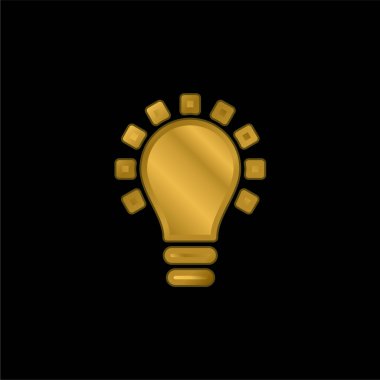 Black Lightbulb Creativity Symbol gold plated metalic icon or logo vector clipart