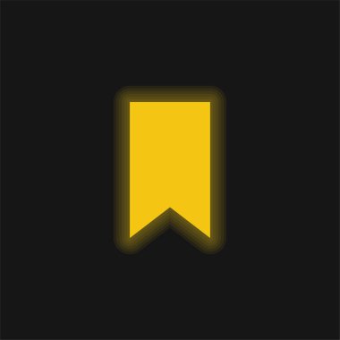 Yer imi sarı parlak neon simgesi