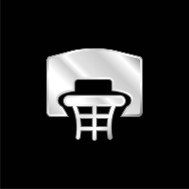 Basketbol Frontal Sepet gümüş kaplama metalik simge