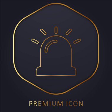 Alarm altın çizgi premium logosu veya simgesi