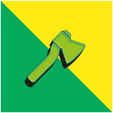 Axe Green and yellow modern 3d vector icon logo clipart