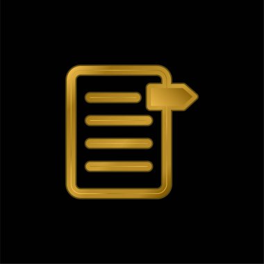 Dosya altın kaplamalı metalik simge veya logo vektörü üzerine yer imi