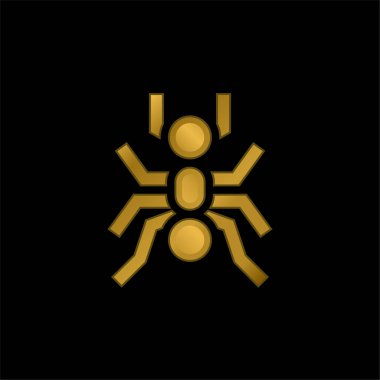 Karınca altın kaplama metalik simge veya logo vektörü