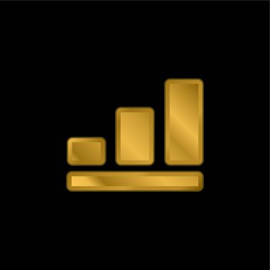 Çubuk altın kaplama metalik simge veya logo vektörü