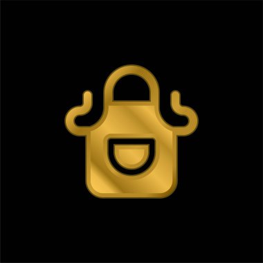 Önlük altın kaplama metalik simge veya logo vektörü