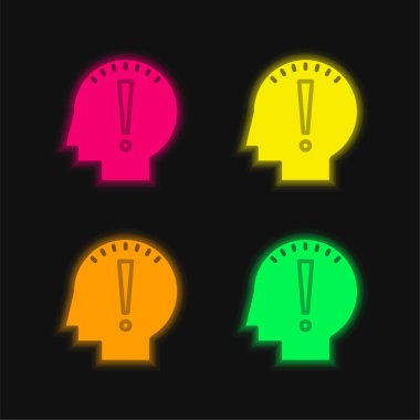 Begin four color glowing neon vector icon clipart