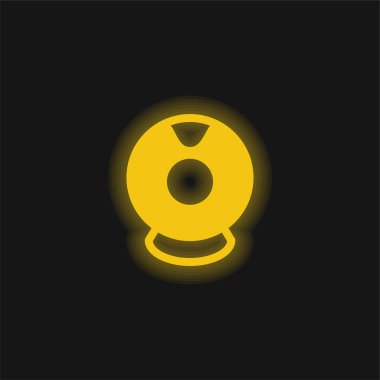 Büyük Webcam sarı parlak neon simgesi