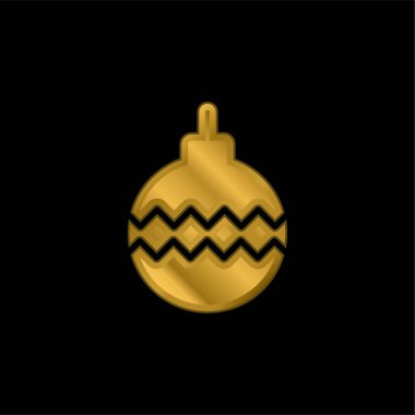 Bauble altın kaplama metalik simge veya logo vektörü