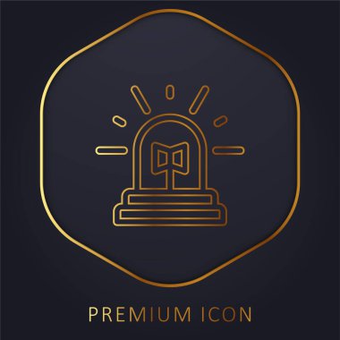 Alarm altın çizgi premium logosu veya simgesi